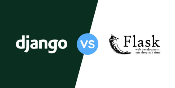 logo do django na esquerda, logo do flask na esquerda e 'VS' no centro