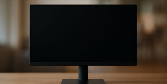 Monitor em uma mesa de maneira